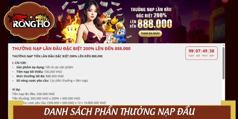 Chi tiết phần thưởng nạp đầu - Không hỏi là tiếc cả đời