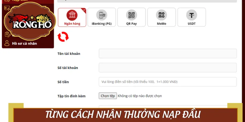 3 bước là xong để nhận thưởng nạp lần đầu